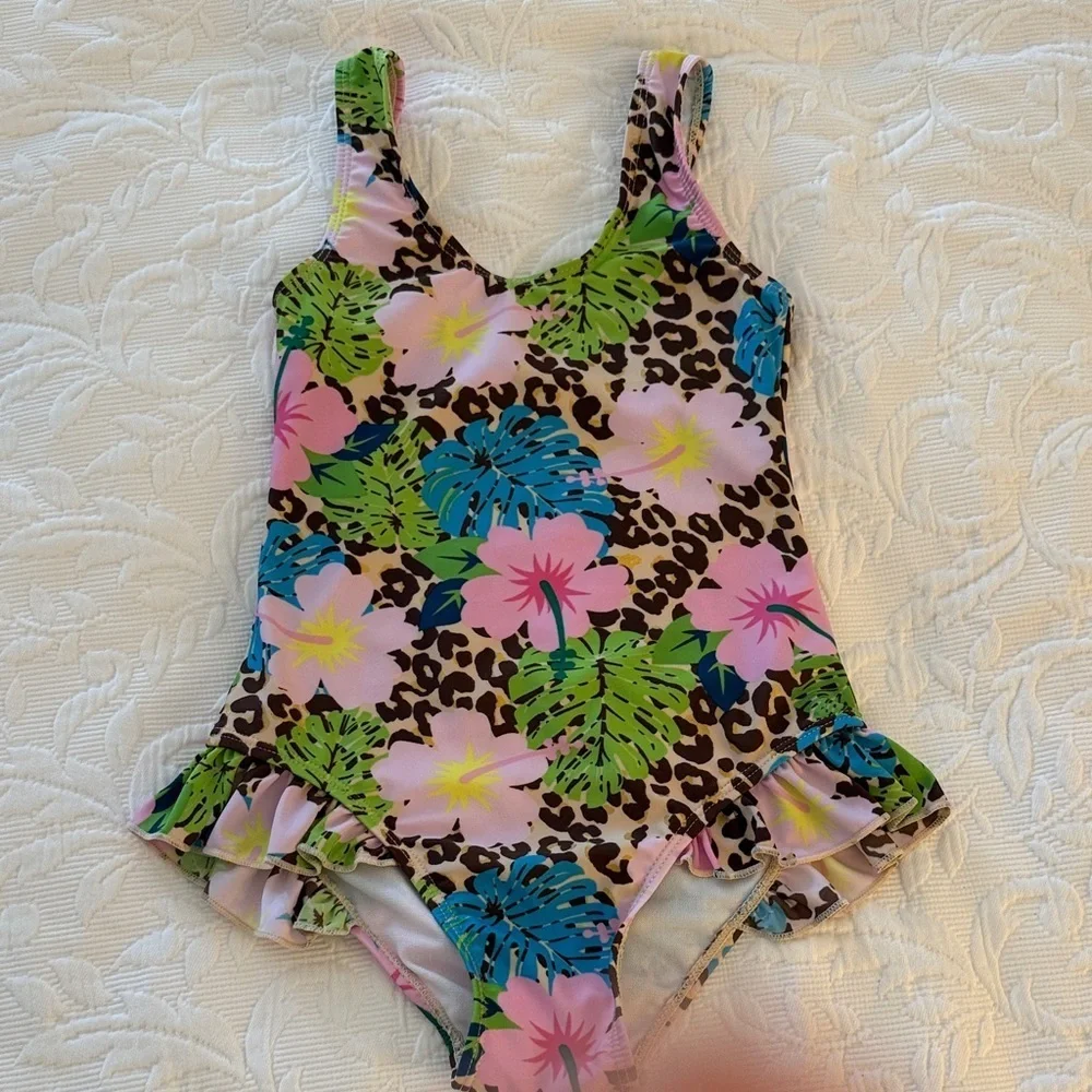 Flap Happy UPF 50+ Delaney Hip Ruffle Swimsuit. sz 6